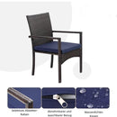 PHI VILLA Rattan-Stahl gepolsterte Patio-Sessel, Outdoor-Stühle