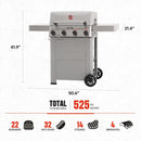 INFRARED-PRO 4-Brenner Propangas grill mit Advanced Broil Zone, Edelstahl Outdoor Mesa 2 Barbecue Grill, klappbare Seitenablagen, 500°F in 5 Min, schneller Aufbau, Mesa II 410FBZ