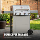 INFRARED-PRO 4-Brenner Propangas grill mit Advanced Broil Zone, Edelstahl Outdoor Mesa 2 Barbecue Grill, klappbare Seitenablagen, 500°F in 5 Min, schneller Aufbau, Mesa II 410FBZ