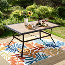 PHI VILLA Rechteck Terrassen Esstisch aus PVC in Holzoptik