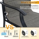 PHI VILLA 5-teiliges Terrassen-Ess-Set mit Quadratischem Stahltisch und Gepolsterten Textilene-Stühlen mit Hoher Rückenlehne