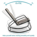 PHI VILLA wasserdicht Schaukelstühle aus Schwarzstahl gemacht mit Pad