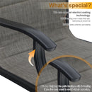 PHI VILLA 5-teiliges Terrassen-Ess-Set mit Quadratischem Stahltisch und Gepolsterten Textilene-Stühlen mit Hoher Rückenlehne