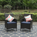 PHI VILLA Rattan-Stahl gepolsterte Patio-Sessel, Outdoor-Stühle