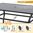 PHI VILLA 7-teiliges Terrassen-Ess-Set mit Rechteckigem Terrassentisch und 6 Stapelbaren Metallstühlen