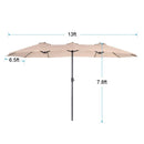 PHI VILLA 13 Fuß Doppelseitiger Terrassenschirm für den Außenbereich