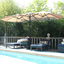 PHI VILLA 15 Fuß Doppelseitiger Extra Großer Zwillingsschirm für die Terrasse