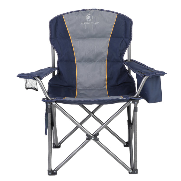 ALPHA CAMP Tragbarer und zusammenklappbarer Campingstuhl mit Kühltasche für Sport & Angeln usw.