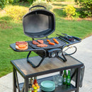 Captiva Designs Tragbarer Tisch-Gasgrill mit 2 Brennern und Gusseisenrosten