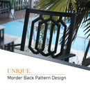 PHI VILLA 7-teilige Terrassen-Essgruppe mit Tisch in Holzoptik und 6 Stapelbaren Stühlen aus Metall und Stahl