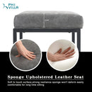 PHI VILLA Quadratischer Barhocker aus PU-Leder mit Stabilem Metallrahmen, 2er-Set