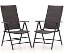 MFSTUDIO Vormontierte Einstellbare Klappbare Rattan Liegestühle mit Hoher Rückenlehne, 2er-Set