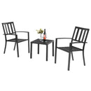 PHI VILLA 3-teiliges Outdoor-Bistro-Set mit Beistelltisch und 2 Stapelbaren Stühlen