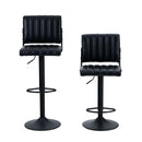 PHI VILLA Verstellbare Drehbare Barhocker für die Küche aus PU-Leder in L-Form, 2er-Set