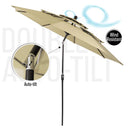 PHI VILLA 10 Fuß 3-Stöckiger Doppelt-Belüfteter Terrassenschirm mit Automatischer Neigung