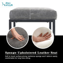 PHI VILLA Quadratischer Barhocker aus PU-Leder mit stabilem Metallgestell