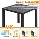 PHI VILLA Schwarzer Kleiner Quadratischer Metall-Bistro-Kaffeetisch