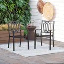 PHI VILLA 2-teilige Esszimmerstühle im Freien aus Metall für Garten und Hinterhof