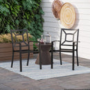 PHI VILLA 2-teilige Esszimmerstühle im Freien aus Metall für Garten und Hinterhof