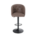 PHI VILLA EInstellbarer Drehbarer Barhocker aus PU-Leder mit Rückenlehne und Armlehne, Sitzhöhe 25"-33"