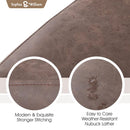 PHI VILLA EInstellbarer Drehbarer Barhocker aus PU-Leder mit Rückenlehne und Armlehne, Sitzhöhe 25"-33"