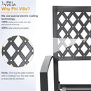 PHI VILLA 7-teilige Terrassen-Essgruppe mit Tisch in Holzoptik und 6 Stapelbaren Stühlen aus Metall und Stahl