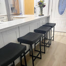 PHI VILLA Saddle Design Barhocker aus PU-Leder mit stabilem Metallrahmen, 2Stk