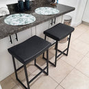 PHI VILLA Saddle Design Barhocker aus PU-Leder mit stabilem Metallrahmen, 2Stk