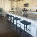 PHI VILLA Saddle Design Barhocker aus PU-Leder mit stabilem Metallrahmen, 2Stk