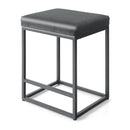 PHI VILLA Quadratischer Barhocker aus PU-Leder mit stabilem Metallgestell