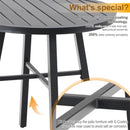 PHI VILLA Bistro-Set aus Metall für den Außenbereich, Bestehend aus 1 Runden Tisch und Stapelbaren Stühlen