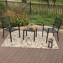 PHI VILLA 3-teiliges Outdoor-Bistro-Set mit Beistelltisch und 2 Stapelbaren Stühlen