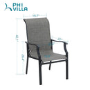 PHI VILLA Gepolsterte Terrassenstühle aus Textilene, 2er-Set