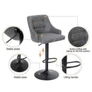 PHI VILLA Höhenverstellbarer Drehbarer Küchenbarhocker aus PU-Leder, 1 STK