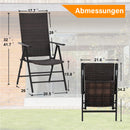 MFSTUDIO Vormontierte Einstellbare Klappbare Rattan Liegestühle mit Hoher Rückenlehne, 2er-Set