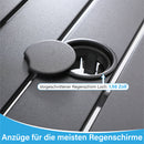 PHI VILLA Quadratischer Terrassentisch aus Metall und Stahl mit Schirmloch