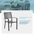 PHI VILLA 3-teiliges Terrassen-Bistro-Set mit Sonnenschirm-Basistisch und 2 Stapelbaren Stühlen