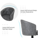 PHI VILLA EInstellbarer Drehbarer Barhocker aus PU-Leder mit Rückenlehne und Armlehne, Sitzhöhe 25"-33"