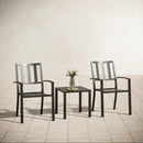 PHI VILLA 3-teiliges Outdoor-Bistro-Set mit Beistelltisch und 2 Stapelbaren Stühlen