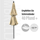 PHI VILLA 10 Fuß 3-Stöckiger Doppelt-Belüfteter Terrassenschirm mit Automatischer Neigung