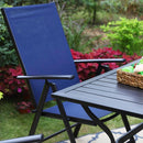 Sophia & William 5-teiliges Terrassen-Ess-Set mit Quadratischem Stahltisch und Faltbaren Sling-Stühlen aus Textilene