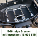 Captiva Designs Tragbarer Tisch-Gasgrill mit 2 Brennern und Gusseisenrosten