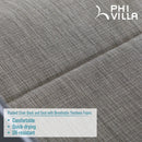 PHI VILLA 5-teiliges Terrassen-Ess-Set mit Quadratischem Stahltisch und Gepolsterten Textilene-Stühlen mit Hoher Rückenlehne