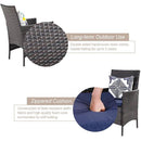 PHI VILLA Rattan-Stahl gepolsterte Patio-Sessel, Outdoor-Stühle