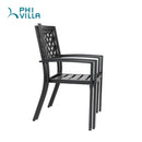 PHI VILLA 3-teiliges Outdoor-Bistro-Set mit Beistelltisch und 2 Stapelbaren Stühlen
