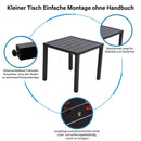 PHI VILLA 3-teiliges Outdoor-Bistro-Set mit Beistelltisch und 2 Stapelbaren Stühlen