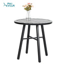 PHI VILLA Bistro-Set aus Metall für den Außenbereich, Bestehend aus 1 Runden Tisch und Stapelbaren Stühlen