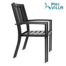 PHI VILLA Bistro-Set aus Metall für den Außenbereich, Bestehend aus 1 Runden Tisch und Stapelbaren Stühlen