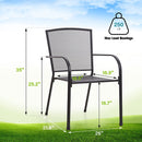 MFSTUDIO 2-teilige Outdoor Feste Metallgitter Esszimmerstühle