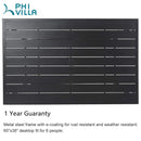 PHI VILLA 7-teiliges Terrassen-Ess-Set mit Rechteckigem Terrassentisch und 6 Stapelbaren Metallstühlen